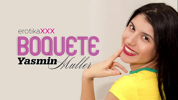The Brazilian nymphet Yasmin Muller gives a blowjob show to her friend Dedé Silver